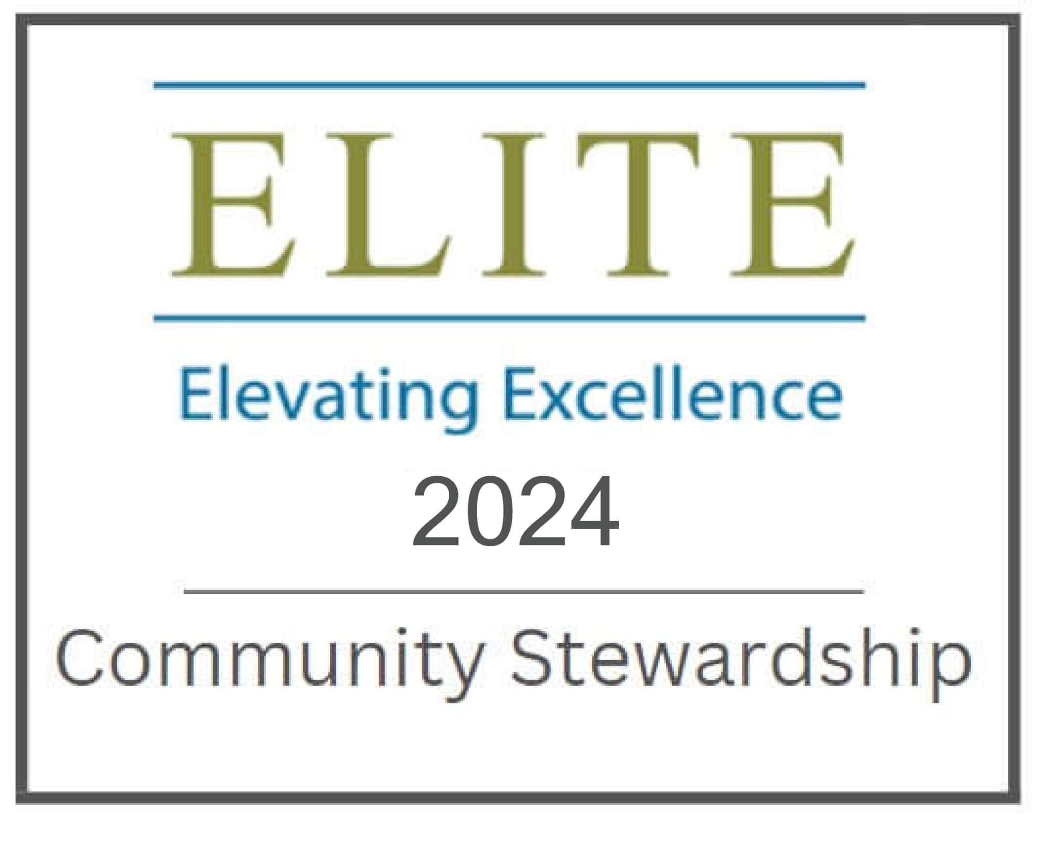 Elite Elevating Excellence 2024 Award - Community Stewardship